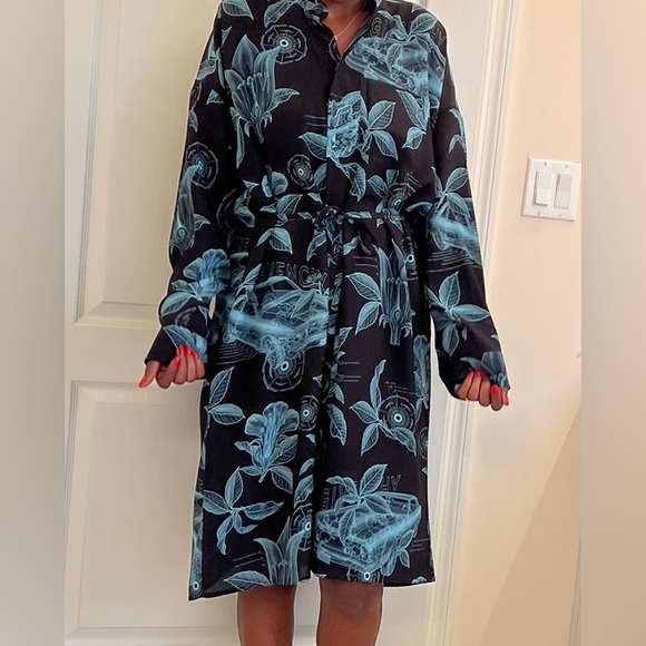 Authentic Givenchy Floral Schematic Print Shirt Dress - Picture 7 of 9